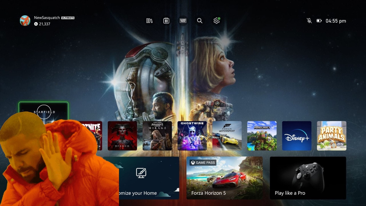 Xbox nowy interfejs Drake